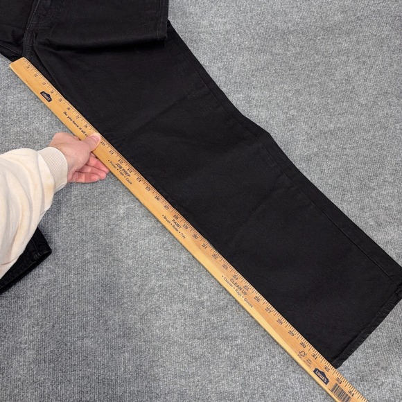 Gap Jeans Mens 33X32 Black Denim 100% Cotton Dark Wash Mid Rise Straight Leg - Picture 4 of 13